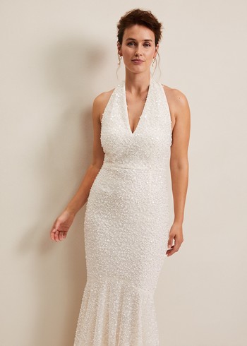 Phase Eight Guinevere Embellished Bridal Dress White Canada | GPNQYR-947